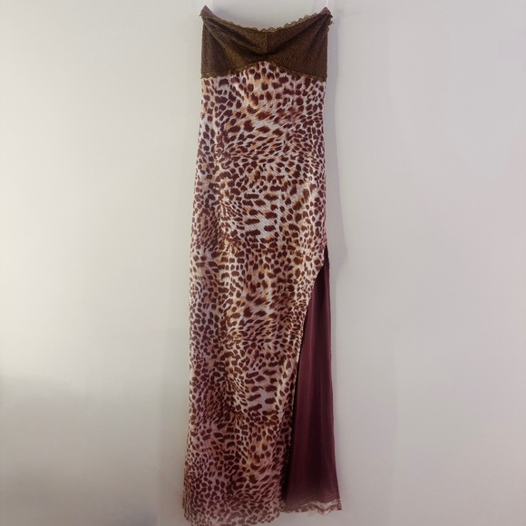 Princess Polly Dresses & Skirts - Princess Polly Raidein Strapless Maxi Dress Leopard
